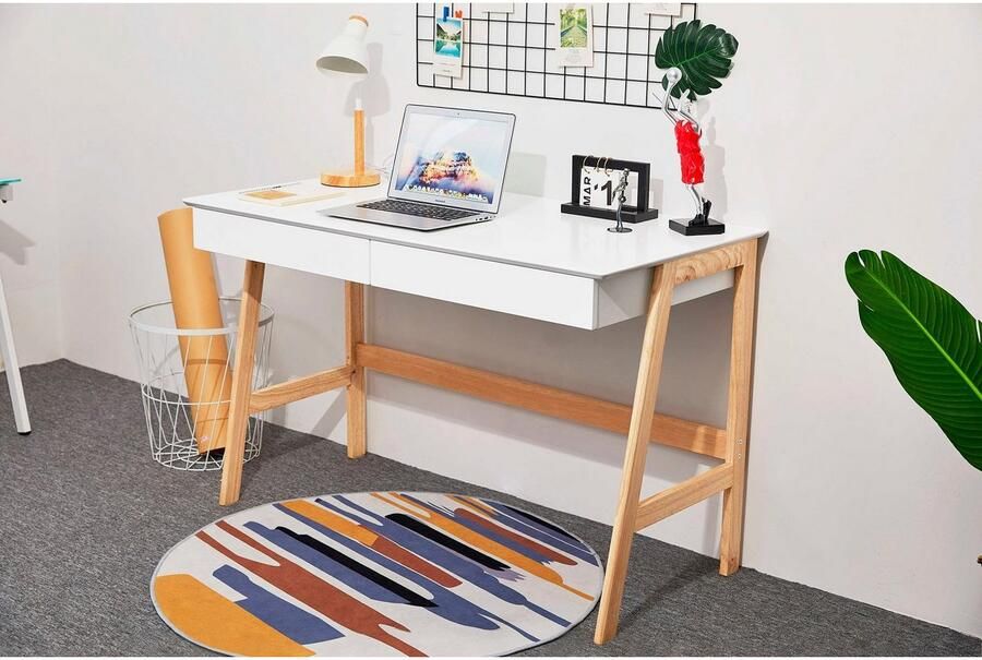 Artistiq Living Artistiq Bureau Cristian 120 x 60 met 2 laden Wit - Foto 4