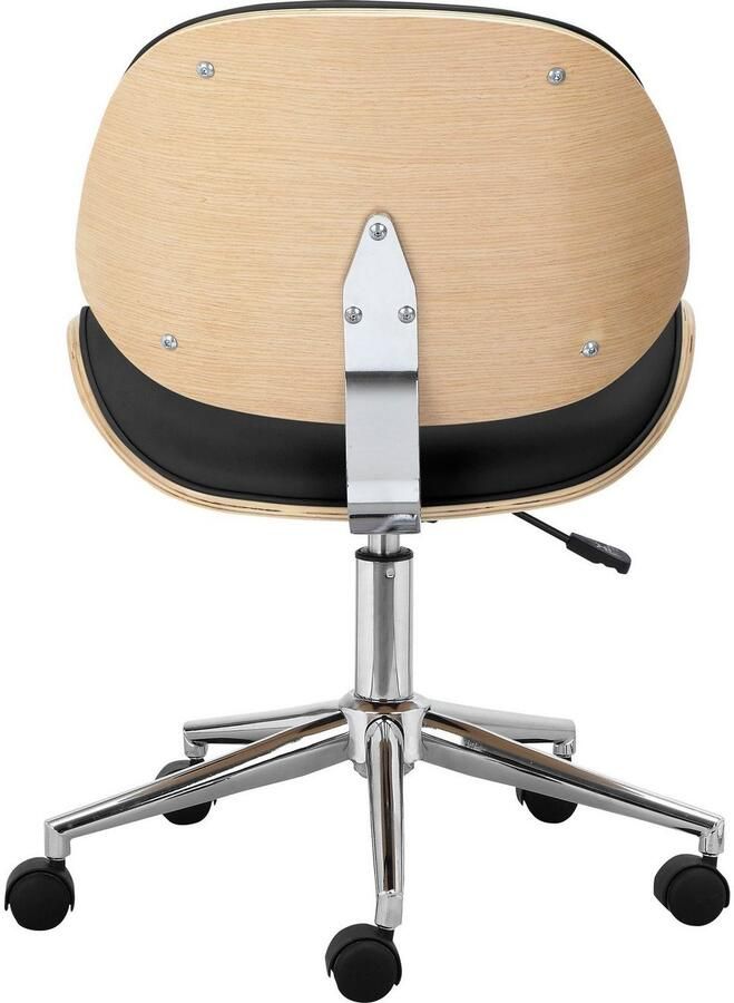 Andas Bureaustoel KIRUNA Kunstleer met populierenhouten schaal in hoogte verstelbaar 360° draaibaar (1 stuk) - Foto 5