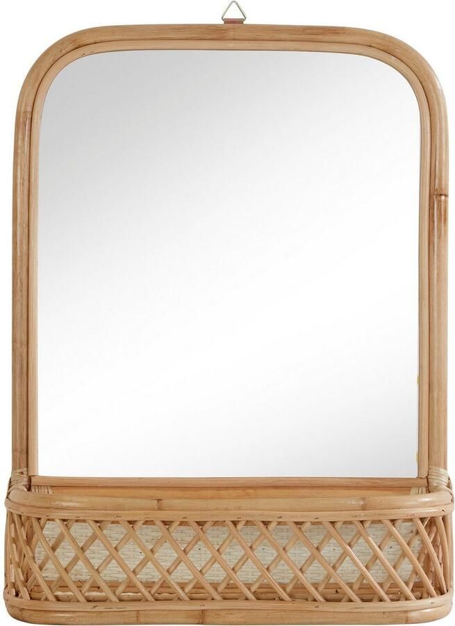 Andas Decoratief wandrek Bergson Wandspiegel van rotan