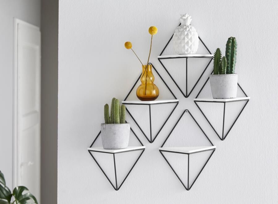 Andas Decoratief wandrek Ruiten roedel Decoratieplank wanddecoratie van metaal (set 5-delig) - Foto 6