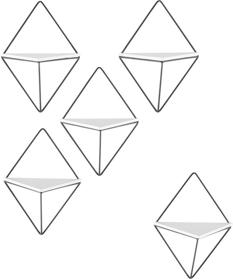 Andas Decoratief wandrek Ruiten roedel Decoratieplank wanddecoratie van metaal (set 5-delig)