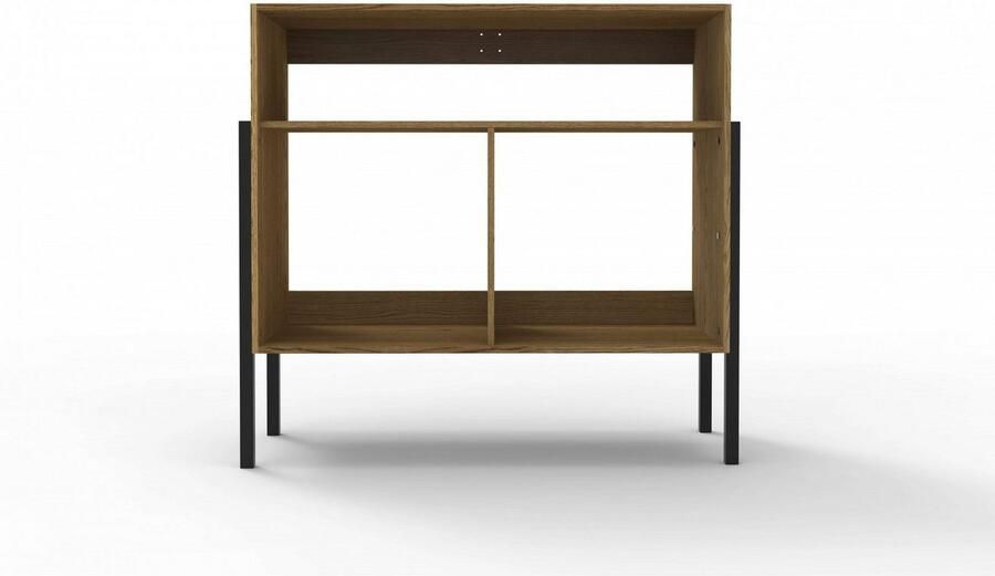 Andas Dressoir Finton Commode met 3 open vakken kast van massief eikenhout - Foto 12