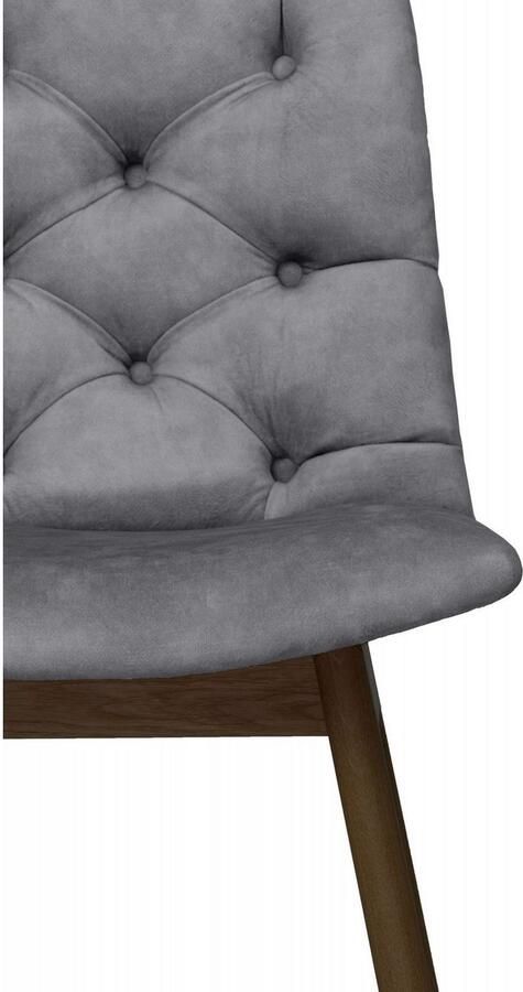 Andas Eetkamerstoel Ramon met massief houten poten in verschillende kleuren en stoffen (set 2 stuks) - Foto 4