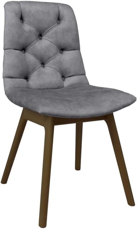 Andas Eetkamerstoel Ramon met massief houten poten in verschillende kleuren en stoffen (set 2 stuks) - Foto 2