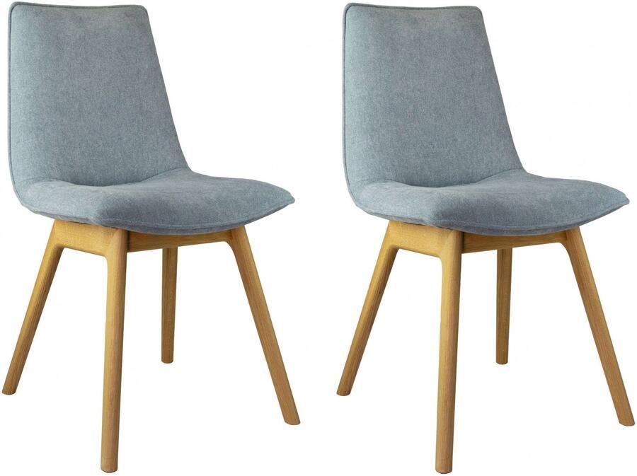 Andas Eetkamerstoel Ramon met massief houten poten verschillende stoffen (set 2 stuks)