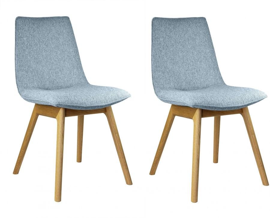 Andas Eetkamerstoel Ramon met massief houten poten verschillende stoffen (set 2 stuks)