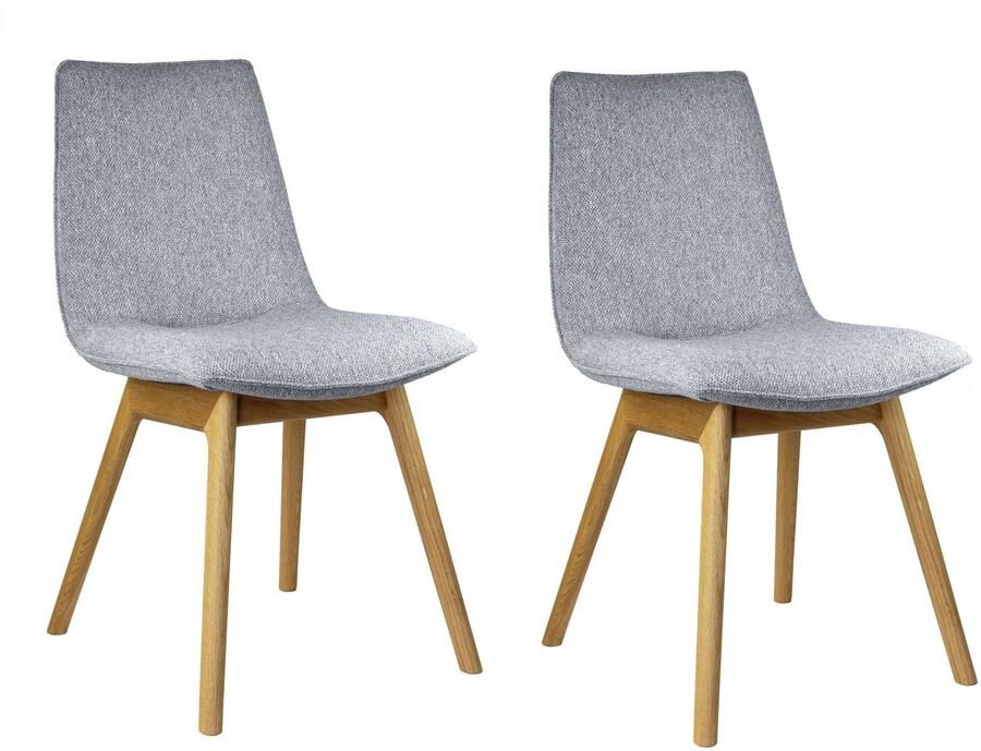 Andas Eetkamerstoel Ramon met massief houten poten verschillende stoffen (set 2 stuks)