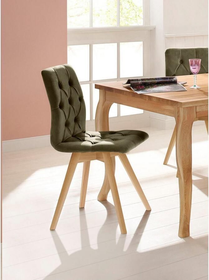 Andas Eetkamerstoel Rania in set van 2 4 6 massief houten poten (set) - Foto 2