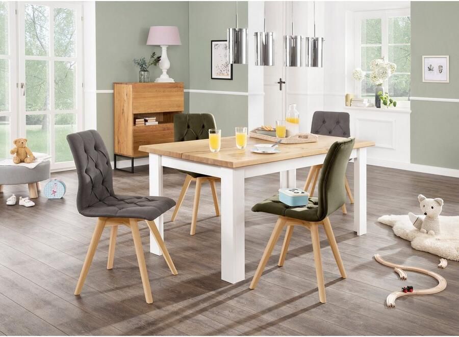 Andas Eetkamerstoel Rania in set van 2 4 6 massief houten poten (set) - Foto 4