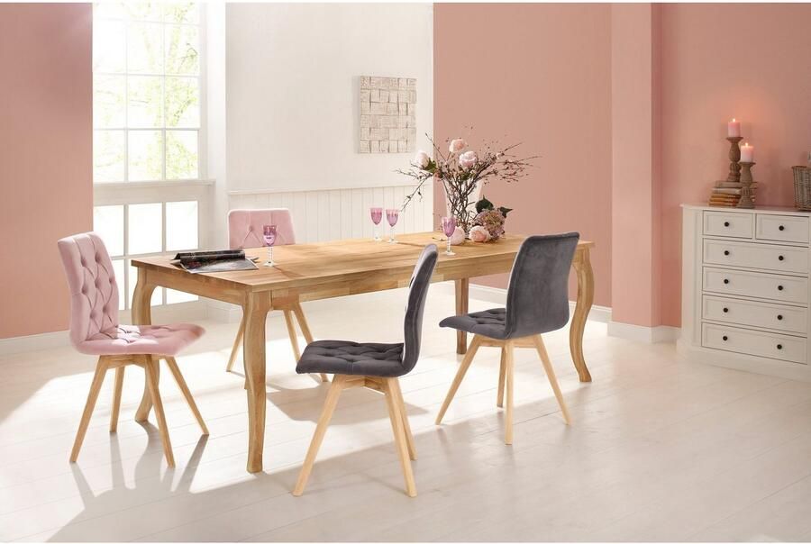 Andas Eetkamerstoel Rania in set van 2 4 6 massief houten poten (set) - Foto 3