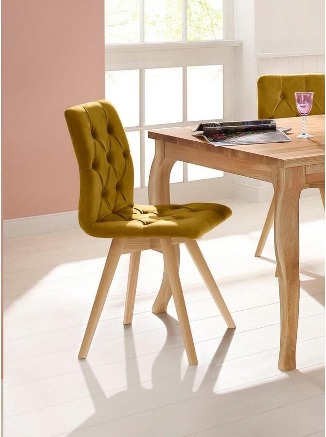 Andas Eetkamerstoel Rania in set van 2 4 6 massief houten poten (set) - Foto 2