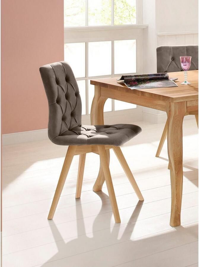 Andas Eetkamerstoel Rania in set van 2 4 6 massief houten poten (set) - Foto 2