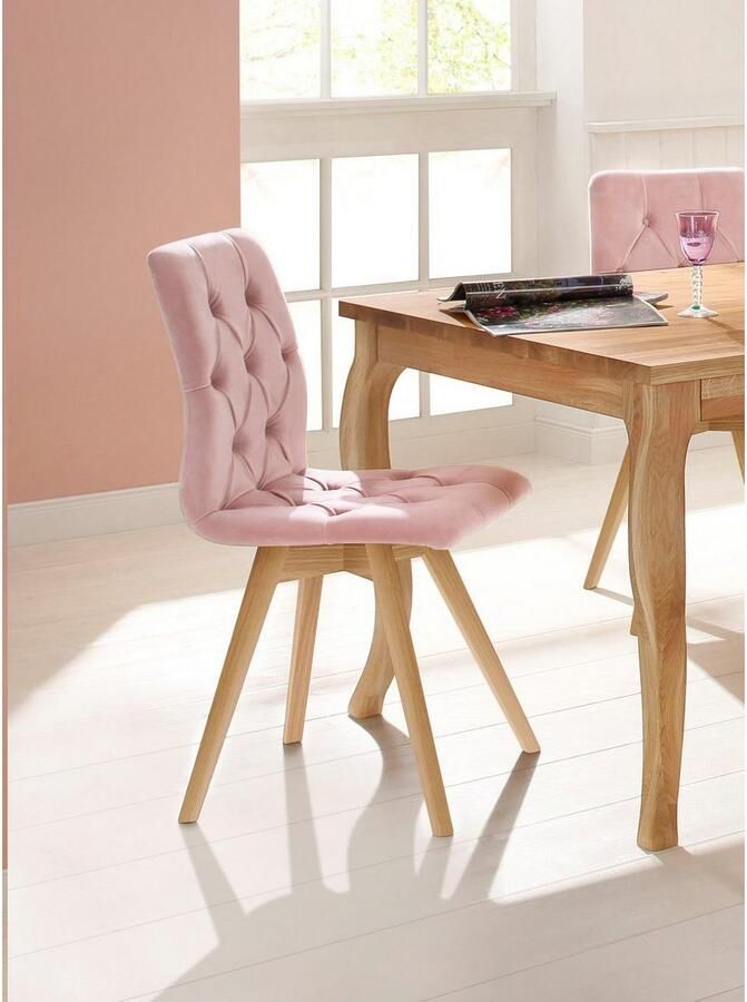 Andas Eetkamerstoel Rania in set van 2 4 6 massief houten poten (set) - Foto 2