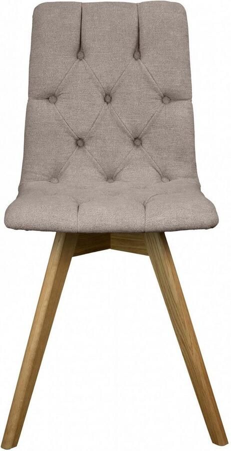 Andas Eetkamerstoel Rania Massief houten frame met knoophechting (set 2 stuks) - Foto 4