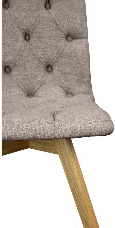 Andas Eetkamerstoel Rania Massief houten frame met knoophechting (set 2 stuks) - Foto 5