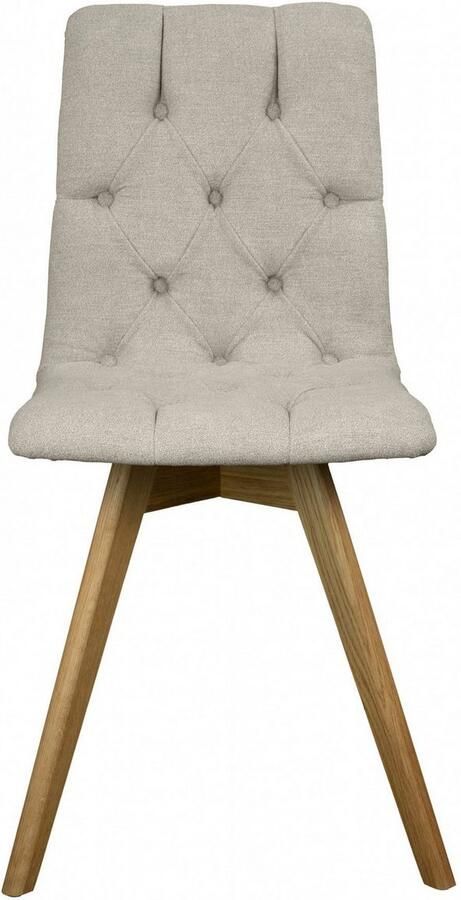 Andas Eetkamerstoel Rania Massief houten frame met knoophechting (set 2 stuks) - Foto 4