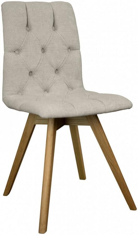 Andas Eetkamerstoel Rania Massief houten frame met knoophechting (set 2 stuks) - Foto 2