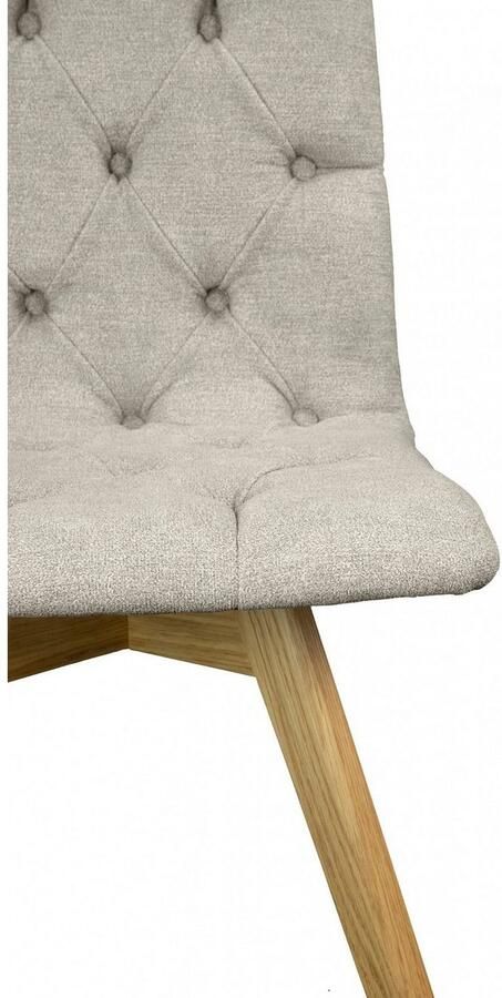 Andas Eetkamerstoel Rania Massief houten frame met knoophechting (set 2 stuks) - Foto 5