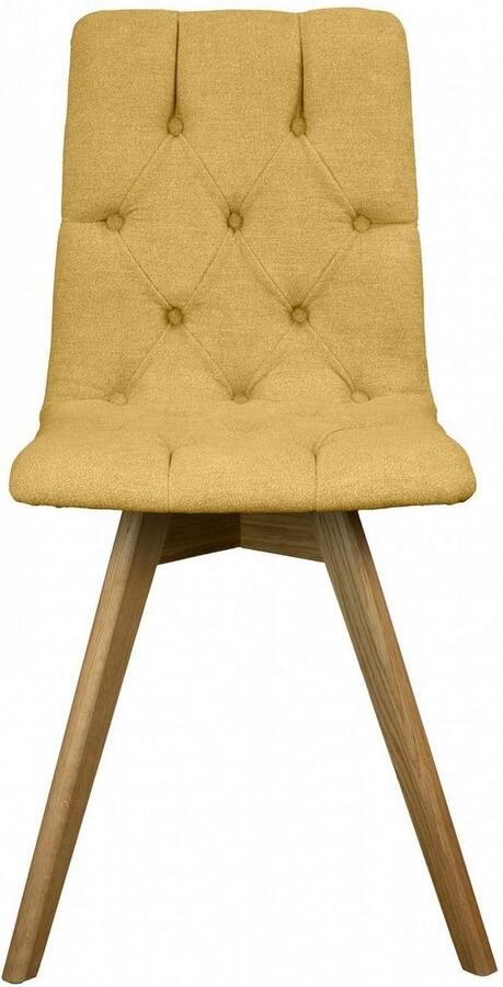 Andas Eetkamerstoel Rania Massief houten frame met knoophechting (set 2 stuks) - Foto 4