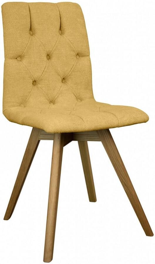 Andas Eetkamerstoel Rania Massief houten frame met knoophechting (set 2 stuks) - Foto 2