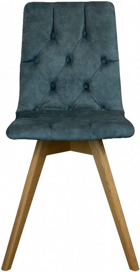 Andas Eetkamerstoel Rania Massief houten frame met knoophechting (set 2 stuks) - Foto 5