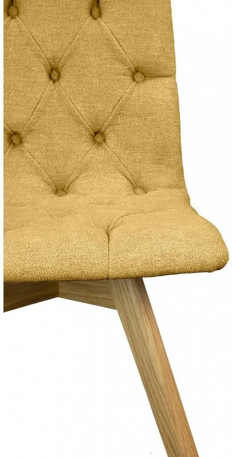 Andas Eetkamerstoel Rania Massief houten frame met knoophechting (set 2 stuks) - Foto 5