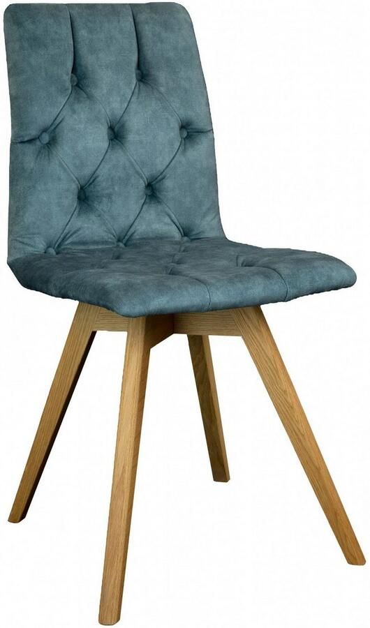 Andas Eetkamerstoel Rania Massief houten frame met knoophechting (set 2 stuks) - Foto 3