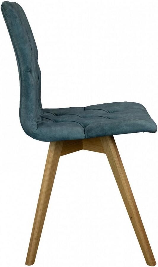 Andas Eetkamerstoel Rania Massief houten frame met knoophechting (set 2 stuks) - Foto 2