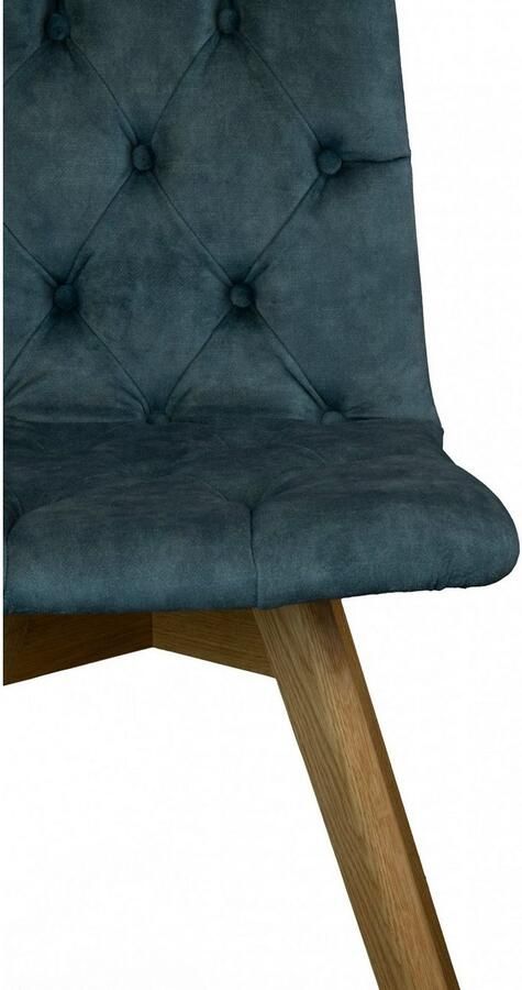 Andas Eetkamerstoel Rania Massief houten frame met knoophechting (set 2 stuks) - Foto 4