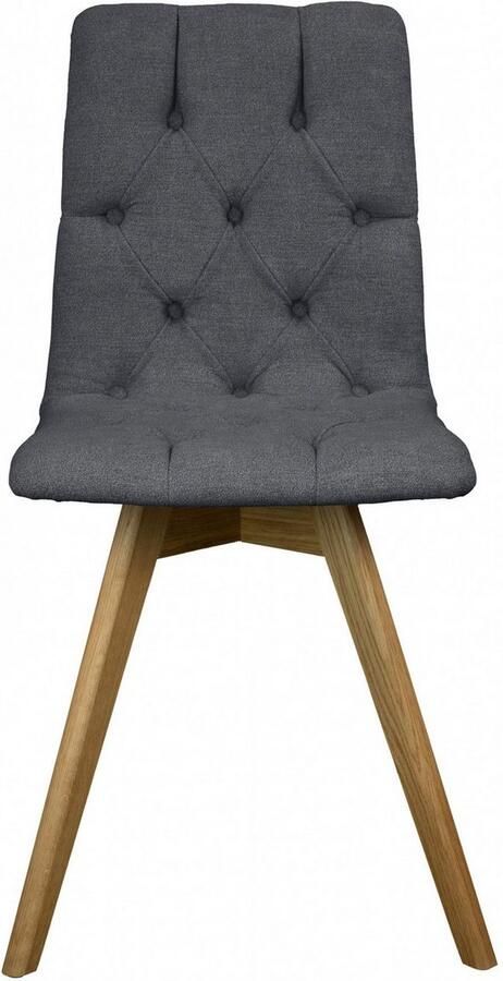 Andas Eetkamerstoel Rania Massief houten frame met knoophechting (set 2 stuks) - Foto 4