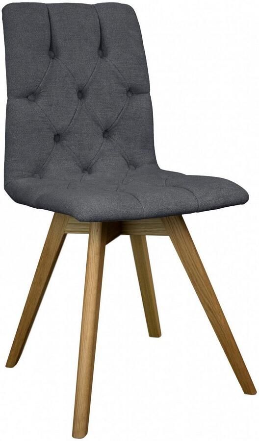 Andas Eetkamerstoel Rania Massief houten frame met knoophechting (set 2 stuks) - Foto 2