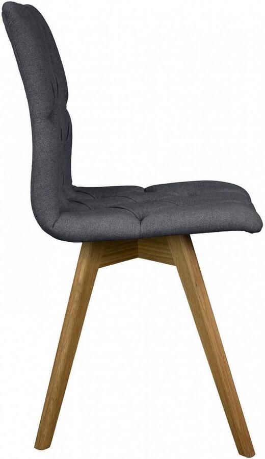 Andas Eetkamerstoel Rania Massief houten frame met knoophechting (set 2 stuks) - Foto 3