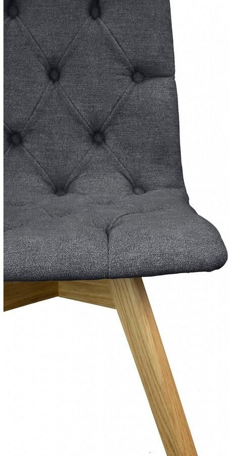 Andas Eetkamerstoel Rania Massief houten frame met knoophechting (set 2 stuks) - Foto 5