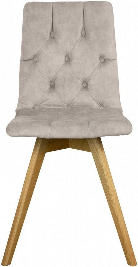 Andas Eetkamerstoel Rania Massief houten frame met knoophechting (set 2 stuks) - Foto 5