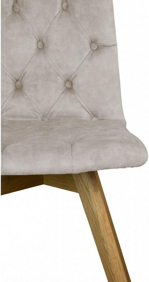 Andas Eetkamerstoel Rania Massief houten frame met knoophechting (set 2 stuks) - Foto 4