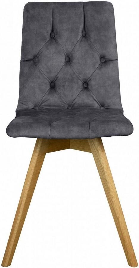 Andas Eetkamerstoel Rania Massief houten frame met knoophechting (set 2 stuks) - Foto 5