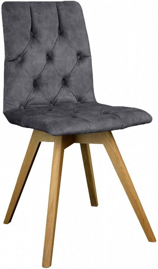 Andas Eetkamerstoel Rania Massief houten frame met knoophechting (set 2 stuks) - Foto 3