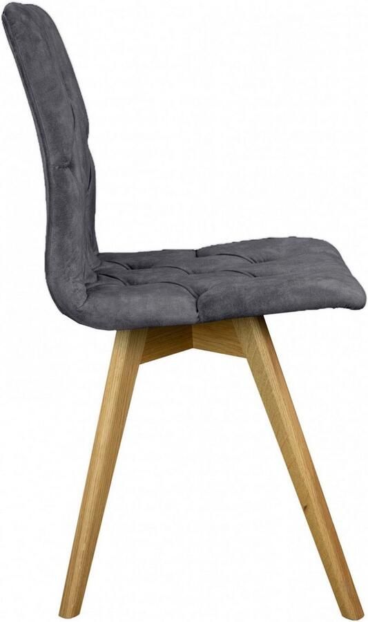 Andas Eetkamerstoel Rania Massief houten frame met knoophechting (set 2 stuks) - Foto 2