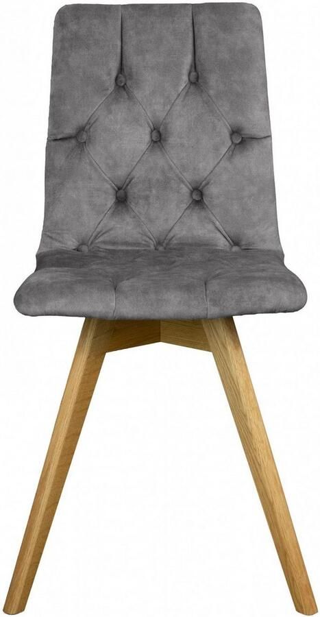 Andas Eetkamerstoel Rania Massief houten frame met knoophechting (set 2 stuks) - Foto 5