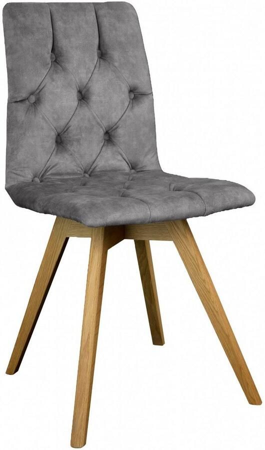 Andas Eetkamerstoel Rania Massief houten frame met knoophechting (set 2 stuks) - Foto 3