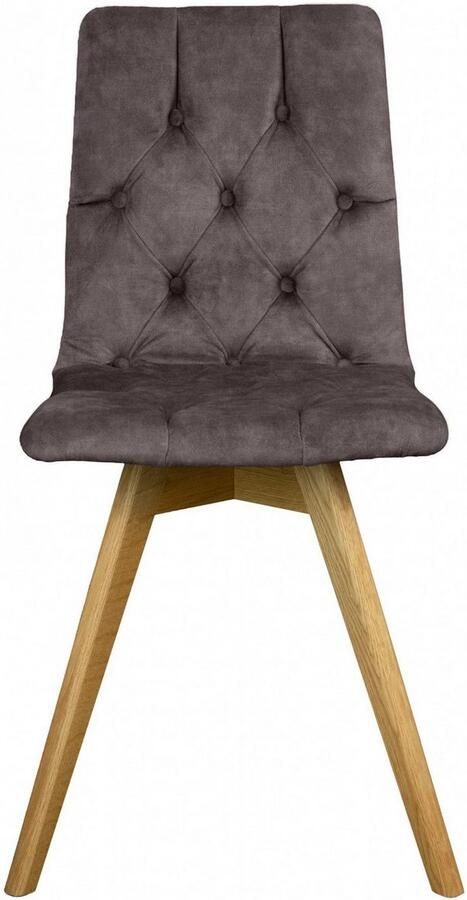 Andas Eetkamerstoel Rania Massief houten frame met knoophechting (set 2 stuks) - Foto 5