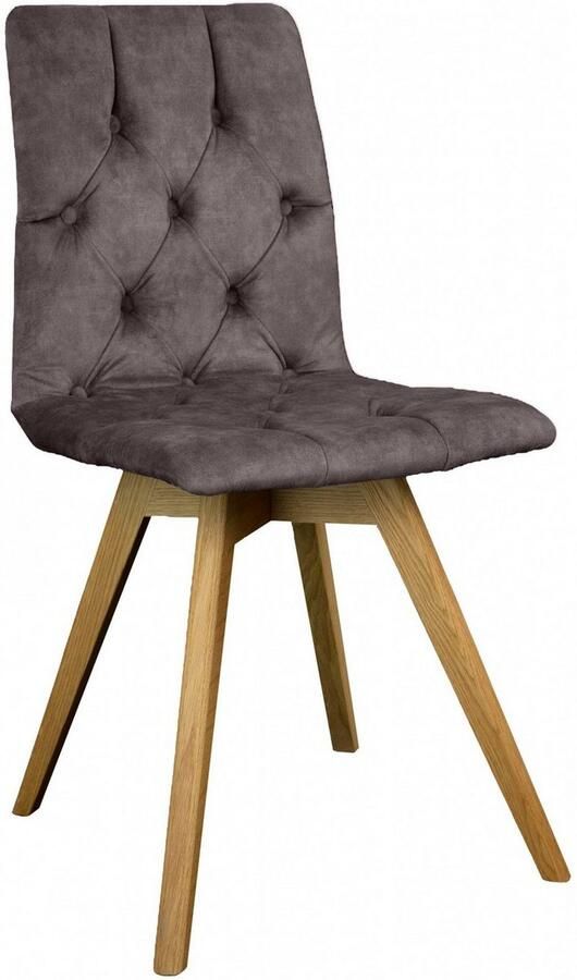 Andas Eetkamerstoel Rania Massief houten frame met knoophechting (set 2 stuks) - Foto 3