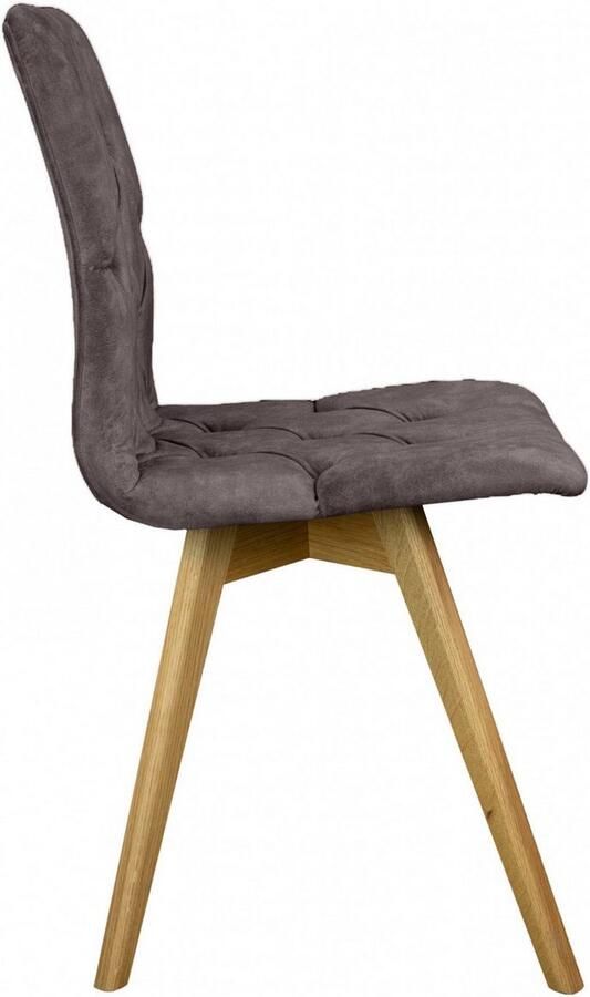 Andas Eetkamerstoel Rania Massief houten frame met knoophechting (set 2 stuks) - Foto 2