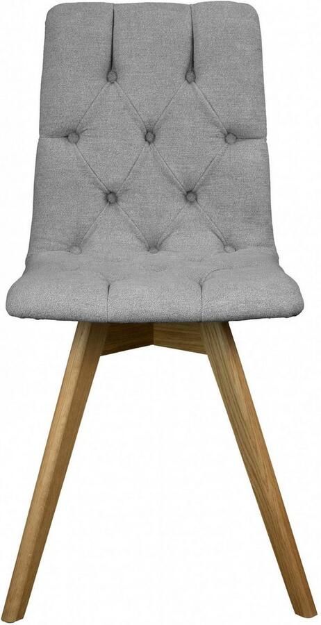 Andas Eetkamerstoel Rania Massief houten frame met knoophechting (set 2 stuks) - Foto 4