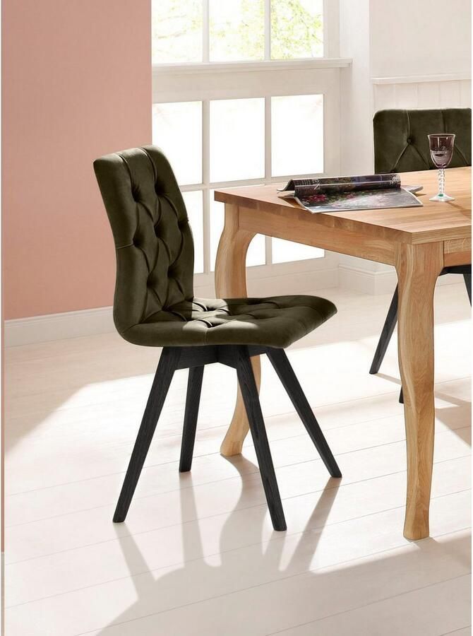 Andas Eetkamerstoel Rania met massief houten poten (set 2 stuks) - Foto 3