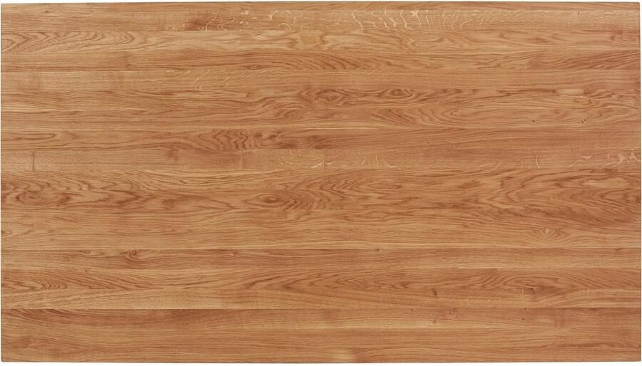 Andas Eettafel Tafelblad van massief eiken massief FSC hout onderstel van metaal - Foto 3