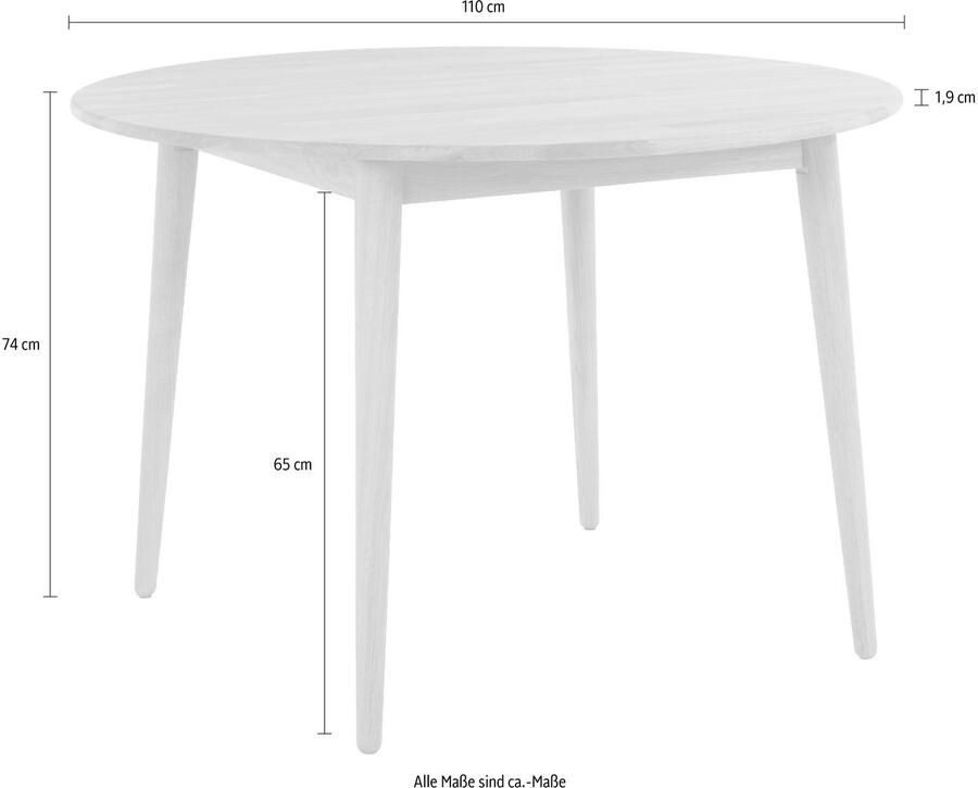 Andas Eettafel Toarp Massief eikenhout eettafel in Scandi look FSC-gecertificeerd - Foto 3