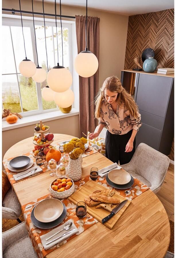 Andas Eettafel Toarp Massief eikenhout uittrektafel met geïntegreerd inlegblad - Foto 5