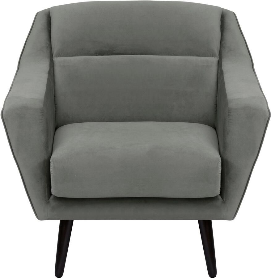 Andas Fauteuil Bille met naad in het rugkussen en eikenhouten poten design by morten georgsen