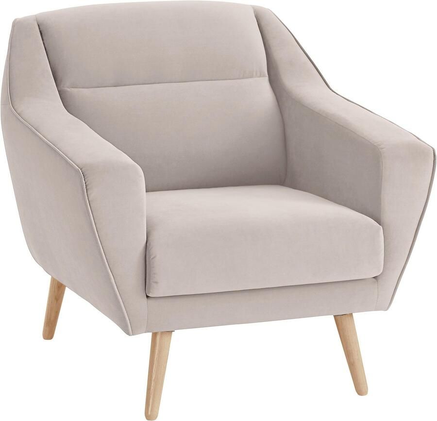OTTO Fauteuil Bille met naad in het rugkussen en eikenhouten poten design by morten georgsen (set) - Foto 2